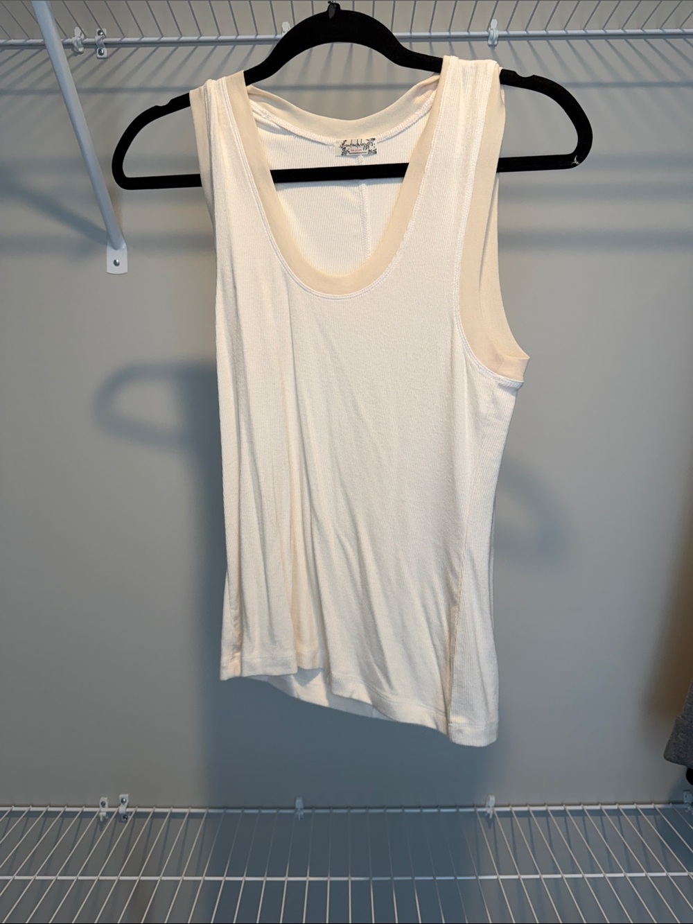 Women's Cream Scoop Neck Tank Top